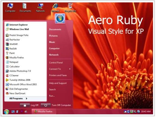 Aero Ruby Visual Style para XP